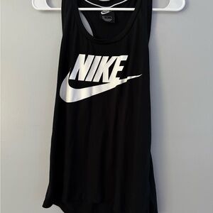 Nike Black Sleeveless Top with White Logo